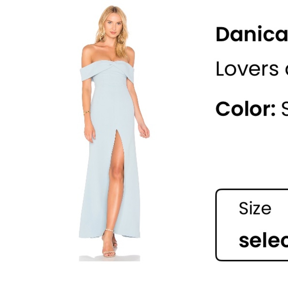 Lovers and Friends Danica Gown in Silver Blue